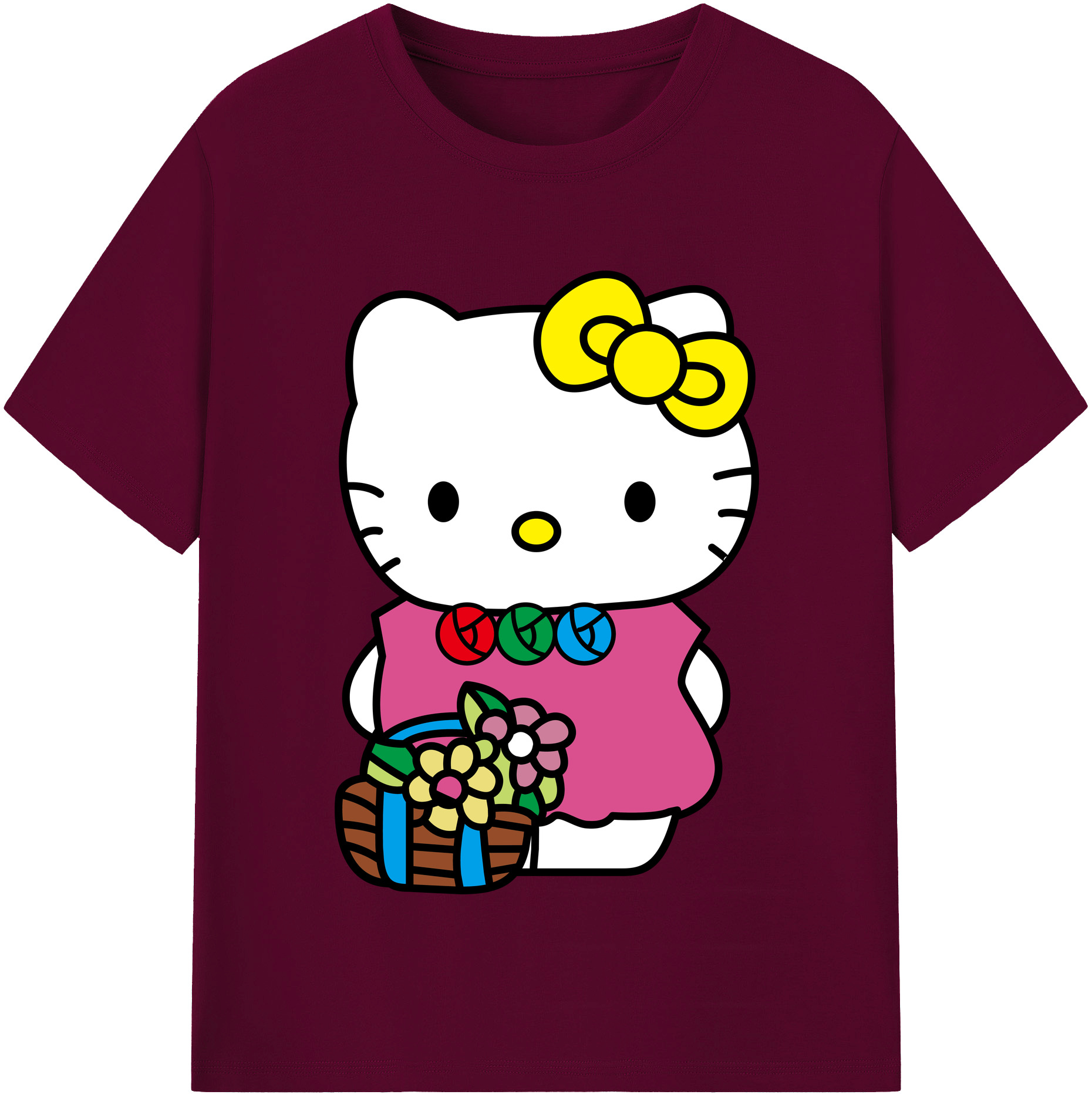 （画像用） Hello Kitty ハローキティ レディースカジュアルプリントTシャツ（綿100％）